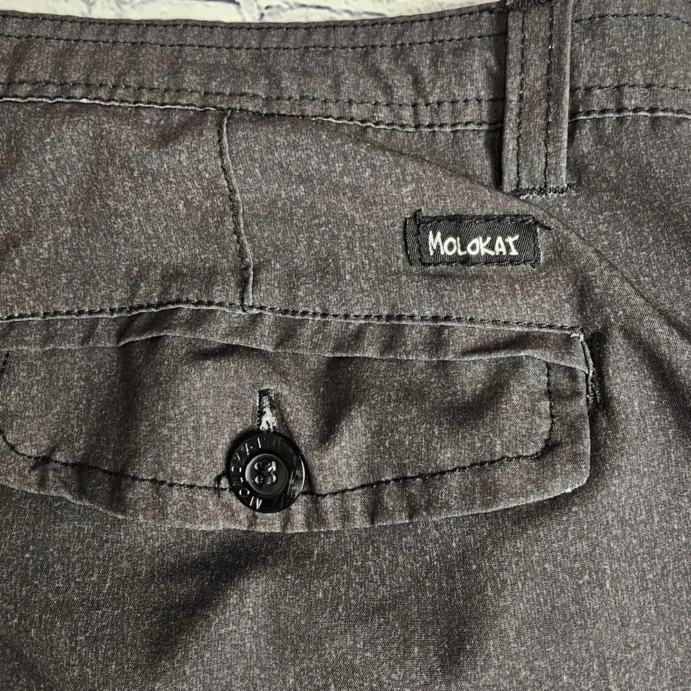 Molokai Surf Co Mens Board Shorts Size 38‎ Black Flat Front Lightweight Pockets